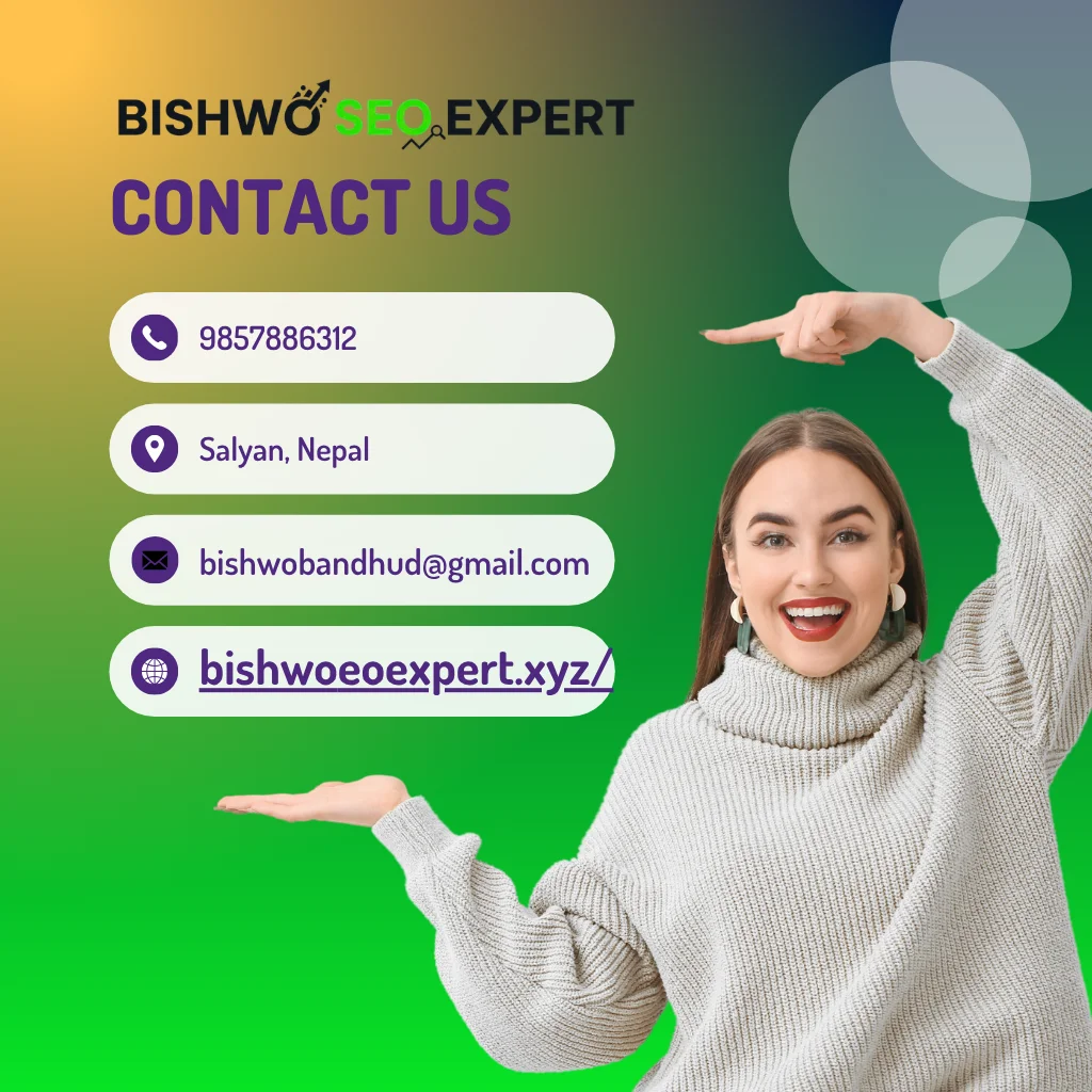 Contact SEO expert in Nepal – Bishwo SEO Expert contact page illustration